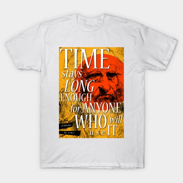 Leonardo da Vinci Inspirational Quote T-Shirt by pahleeloola